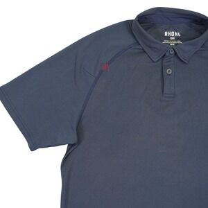 Rhone Polo Shirt Mens Medium Blue Delta Pique Performance Golf Wicking Stretch